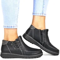 Botki damskie - DAMSKIE BOTKI ZA KOSTKĘ VINCEZA 87727 CZARNE - miniaturka - grafika 1