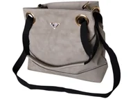 Torebki damskie - Torebka Damska Shopper Z Przegrodą Duża Szara Praktyczna Torba Na Ramię - miniaturka - grafika 1
