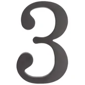 Akcesoria do drzwi - Cyfra plastikowa "3" czarna 180 mm - miniaturka - grafika 1