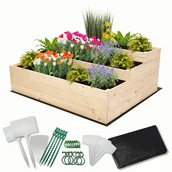 Szklarnie ogrodowe - Skrzynie na warzywa warzywniak donica drewniany 120x90 ZESTAW EKO / Wamar-Sosenka - miniaturka - grafika 1