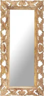 Lustra - Ręcznie rzeźbione lustro brązowe 110x50 cm z litego drewna mango - miniaturka - grafika 1