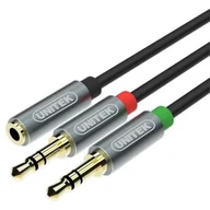 Kable - Unitek miniJack 3,5mm F 2x 3,5mm M Y-C957ABK - miniaturka - grafika 1