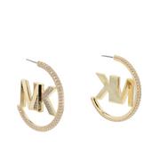 Kolczyki - Kolczyki MICHAEL KORS - Pavé Logo Hoop Earrings MKJ7786710  Gold - miniaturka - grafika 1