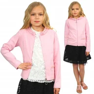 Moda i Uroda OUTLET - ŻAKIET Rozpinany WDZIANKO PEREŁKI Różowy 164 - miniaturka - grafika 1