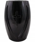 Wazony i flakony - Wazon nagrobny niski nagrobkowy na nagrobek czarny 22cm - miniaturka - grafika 1