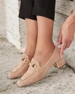 Mokasyny damskie - Royalfashion Eleganckie mokasyny damskie na niskim słupku Orino-38 - miniaturka - grafika 1