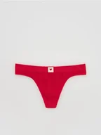 Majtki damskie - Reserved - Prążkowane majtki stringi - czerwony - miniaturka - grafika 1