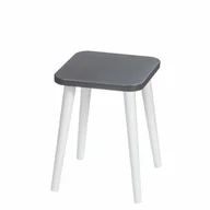 Taborety i hokery - Taboret lub hocker kwadratowy ze sklejki Dark Moon, Wykończenie nogi - Buk - farba szara, Wysokość [cm] - 41, Wymiar siedziska [cm] - 30x30 - miniaturka - grafika 1