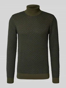 Sweter z dzianiny z golfem - Swetry męskie - miniaturka - grafika 1