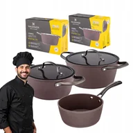 Zestawy garnków i patelni - Komplet garnków kuchennych indukcja gaz z pokrywkami Valdinox Stripes 5 el - miniaturka - grafika 1