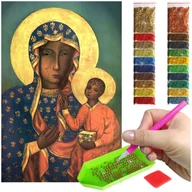Dekoratorstwo - Haft Diamentowy Artulio, Obraz Diy 5D, Diamond Painting, Mozaika Diamentowa 40X60cm (Matka Boska Z Jezuskiem) + Zestaw Akcesoriów - miniaturka - grafika 1