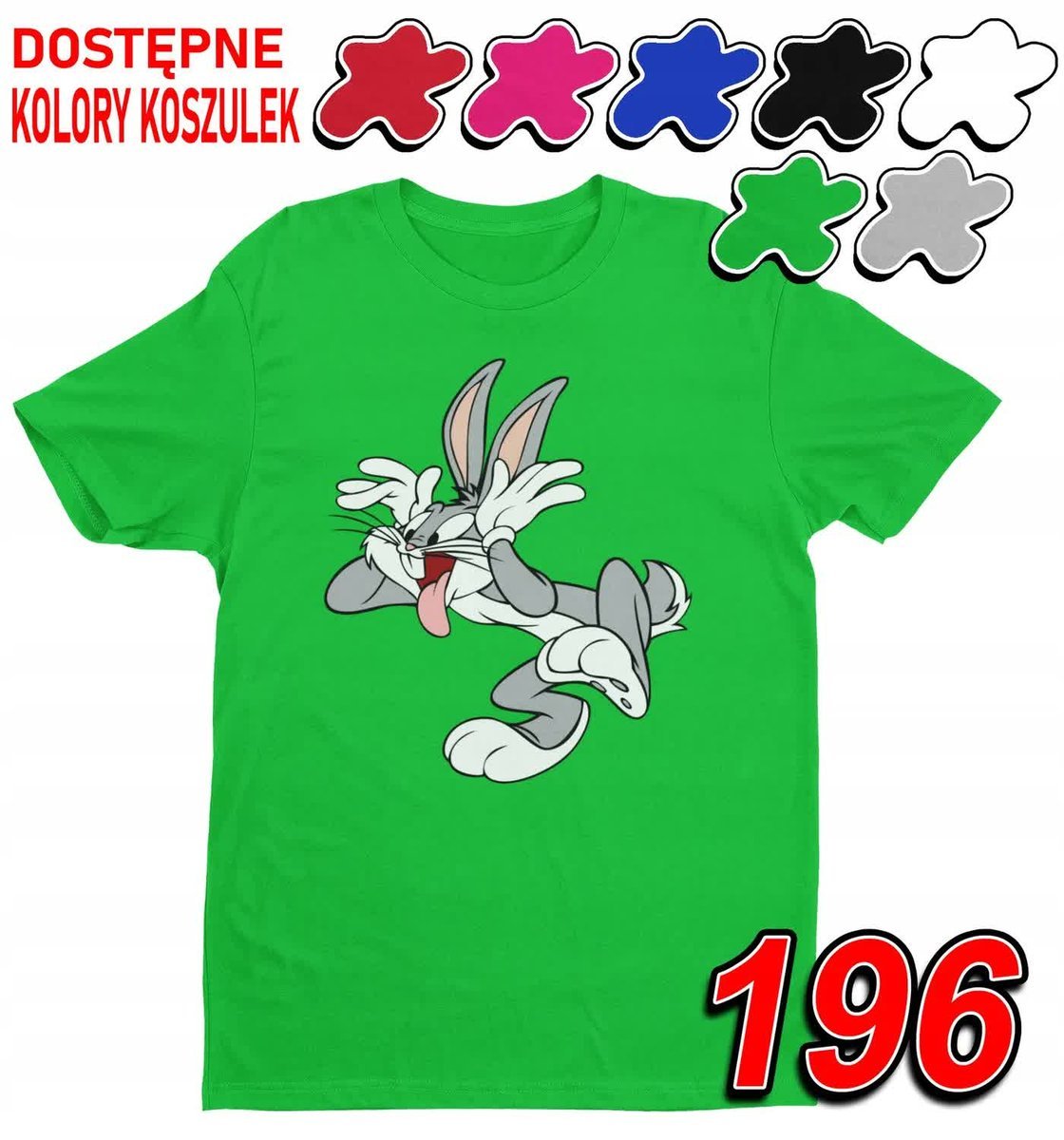 Dziecięca Koszulka T-Shirt Z Nadrukiem Królik Bugs Looney - L 146-152