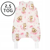 Śpiworki dla dzieci - CAŁOROCZNY ŚPIWOREK Z NOGAWKAMI 56-68 XS 2,5 TOG BAWEŁNA100% PRODUKT POLSKI - miniaturka - grafika 1