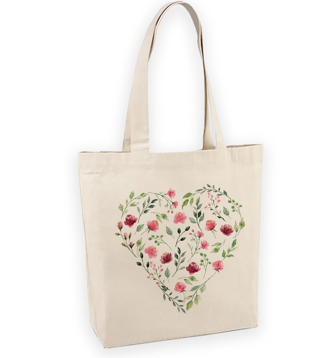 Torba bawełniana z nadrukiem serce z polnych kwiatów