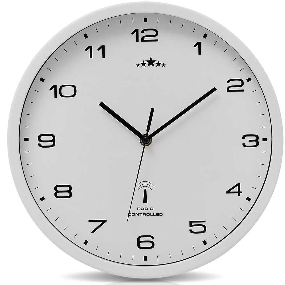 Zegar ścienny sterowany radiowo Biały Ø31cm