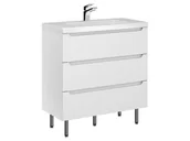 Szafki łazienkowe - Szafka Stojąca Z Umywalką ETH 80 cm - Biały Mat - miniaturka - grafika 1