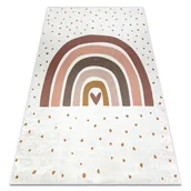 Dywany dla dzieci - Dywan do prania BAMBINO 46960 Tęcza, kropki dla dzieci, antypoślizgowy - biały / brązowy 200x290 cm - miniaturka - grafika 1