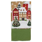 Ozdoby bożonarodzeniowe - Ręczniki kuchenne zestaw 2 sztuki DOMEK 38 x 64 cm - miniaturka - grafika 1