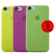 Etui i futerały do telefonów - aiino Z3RO - 3 x etui na telefon komórkowy iPhone 7, iPhone 8 i iPhone SE (2020) ochrona przód i tył z tworzywa TPU odporne na zarysowania - zielony, limonkowy, różowy - miniaturka - grafika 1