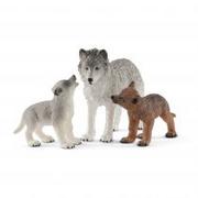 Figurki dla dzieci - Schleich Matka Wilk z wilczkami 42472 42472 - miniaturka - grafika 1