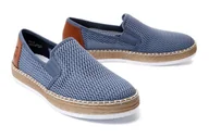 Półbuty damskie - RIEKER L7873-12 blue, espadryle/mokasyny damskie - Rieker - miniaturka - grafika 1