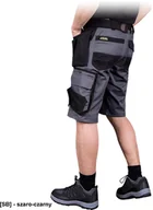 Spodnie sportowe męskie - HARVER-TS - krótkie spodnie ochronne, 7 kieszeni, 65% poliester, 35% bawełna, gramatura 300 g/m2 - szaro-czarny M - miniaturka - grafika 1