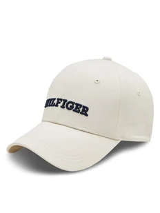 Tommy Hilfiger Czapka z daszkiem Hilfiger Prep Cap AW0AW16040 Écru - Czapki damskie - miniaturka - grafika 1