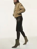 Botki damskie - Reserved - Zamszowe botki na szpilce - beżowy - miniaturka - grafika 1