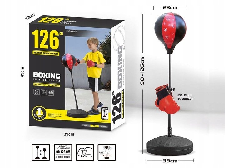WOREK BOKSERSKI GRUSZKA RĘKAWICE BOKSERSKIE ZESTAW DZIECI BOKSU