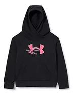 Bluzy damskie - Under Armour Dziewczęcy Rival polar logo bluza z kapturem rozgrzewka top, Czarny (001)/Cerise, XS - miniaturka - grafika 1