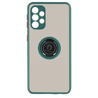 Etui i futerały do telefonów - Etui Samsung Galaxy A32 Bi-material Metal Ring Function Stand zielone - miniaturka - grafika 1