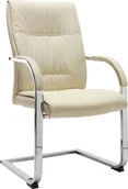 Fotele i krzesła biurowe - Elior Kremowe tapicerowane krzesło biurowe - Lauris 2X - miniaturka - grafika 1