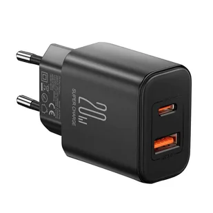 Ładowarka sieciowa Joyroom JR-TCF05, (EU) 20W A+C (czarna) - Ładowarki do telefonów - miniaturka - grafika 1