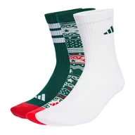 Skarpetki męskie - Skarpetki adidas Christmas Graphic Crew Sock Collegiate Green 3 Pack XL - miniaturka - grafika 1