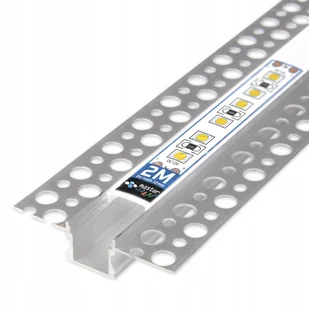 Profil Led aluminiowy 13mm do Gk karton gips płytek kafli glazur 2m klosz - Akcesoria do oświetlenia - miniaturka - grafika 1