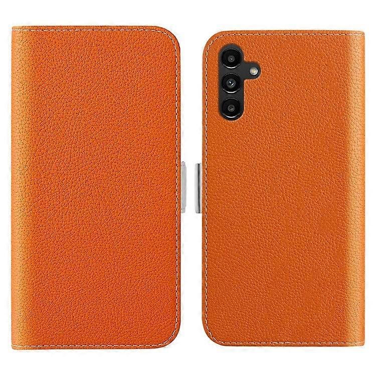Etui na telefon Stojak Portfel kompatybilny z Samsung Galaxy A34 5G, Litchi Texture Candy Color PU Leather Full Protection Cover Pomarańczowy