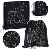 Pokrowce na ubrania - Jednorożec holo Czarny worek na buty, worek szkolny na ramię 39x33 cm STARPAK - miniaturka - grafika 1