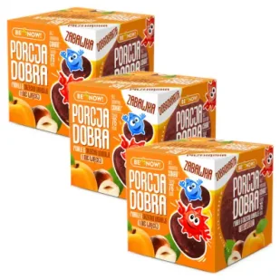 Porcja Dobra Kostka z NIESPODZIANKĄ morelowo - orzechowa Zestaw 3 x 41 g - Ciastka - miniaturka - grafika 1