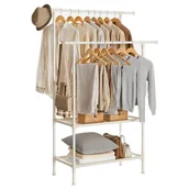 Wieszaki i stojaki - Stojący biały wieszak na ubrania z półkami 171 cm GLAMOUR - miniaturka - grafika 1