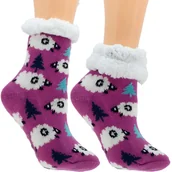 Skarpetki dla dzieci - Ciepłe dziecięce Skarpetki Zimowe Z MISIEM ANTYPOŚLIZGOWE 27-31 - miniaturka - grafika 1