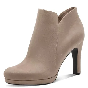 Tamaris Damskie botki na obcasie 1-25316-41, szarobrązowe (taupe), 42 EU, szarobrązowy, 42 EU - Botki damskie - miniaturka - grafika 1