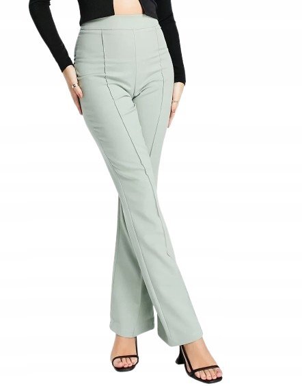 SHEIN SPODNIE DAMSKIE ZIELONE ELEGANCKIE PROSTE 36 M4N