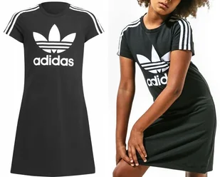 SUKIENKA ADIDAS ORIGINALS CZARNA BAWEŁNIANA ROZMIAR S - Sukienki - miniaturka - grafika 1