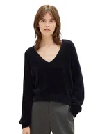 Swetry damskie - TOM TAILOR Denim Sweter damski, 14482 – Deep Black, L - miniaturka - grafika 1
