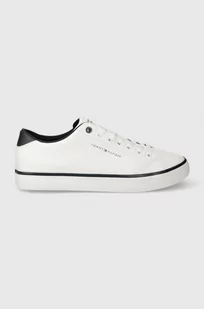 Tommy Hilfiger tenisówki skórzane TH HI VULC CORE LOW LEATHER ESS męskie kolor biały FM0FM05041 - Trampki męskie - miniaturka - grafika 1