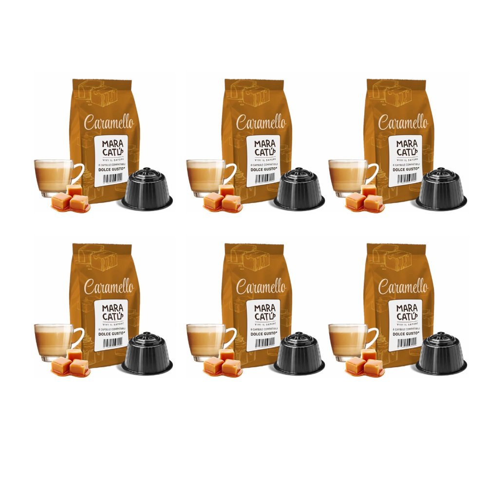 Kapsułki do Dolce Gusto Maracatú Caramel Zestaw 6 x 8 szt Słodki napój karmelowy