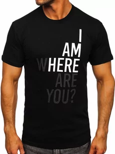 Czarny bawełniany t-shirt męski z nadrukiem Bolf 0404T - Koszulki męskie - miniaturka - grafika 1