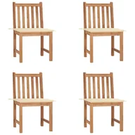 Fotele i krzesła ogrodowe - vidaXL Krzesła ogrodowe, 4 szt., z poduszkami, lite drewno tekowe! 3073090 - miniaturka - grafika 1