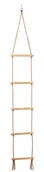 Wyposażenie sportowe i gimnastyczne - Drewniana drabinka sznurowa 5 szczebli/hak/komplet - miniaturka - grafika 1