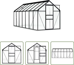 Szklarnia Living Store z fundamentem aluminiowym antracytowym 8,17 m² - Szklarnie ogrodowe - miniaturka - grafika 1